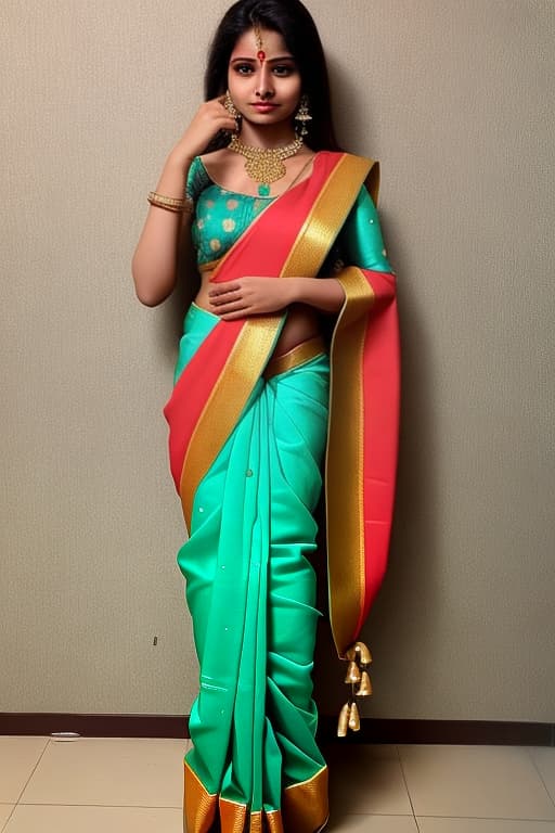  A beautiful young lady in saree