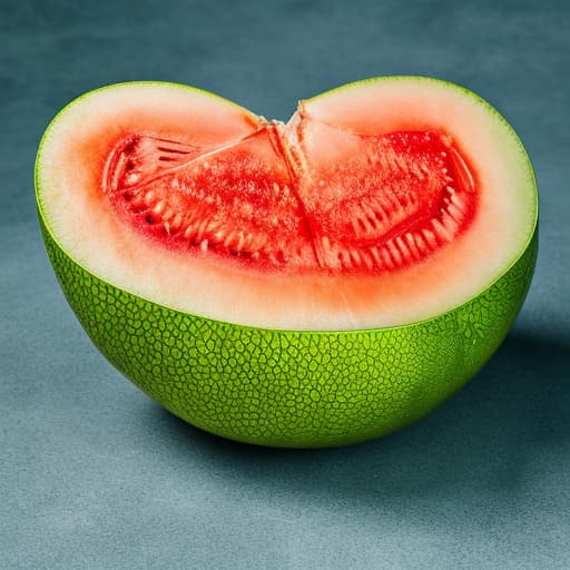 portrait+ style Melon fruit hyperrealistic, full body, detailed clothing, highly detailed, cinematic lighting, stunningly beautiful, intricate, sharp focus, f/1. 8, 85mm, (centered image composition), (professionally color graded), ((bright soft diffused light)), volumetric fog, trending on instagram, trending on tumblr, HDR 4K, 8K