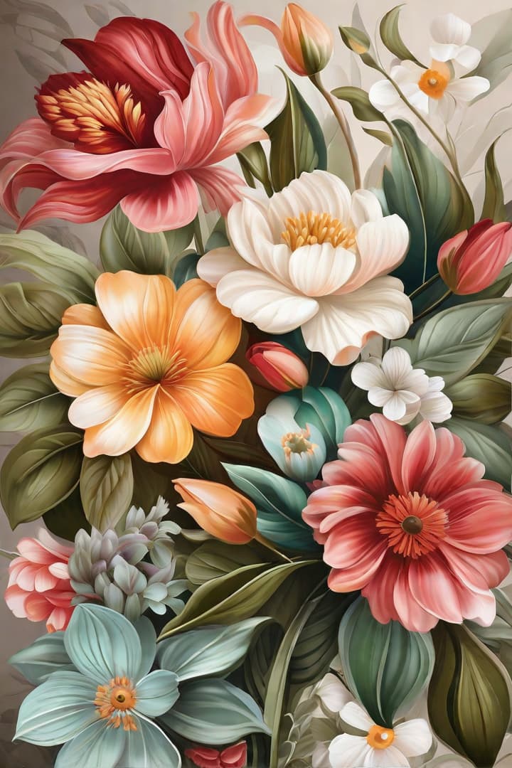  Express your creativity through digital painting. Transform the canvas with a palette of colors, blending and shading to create your own unique masterpiece: flowers