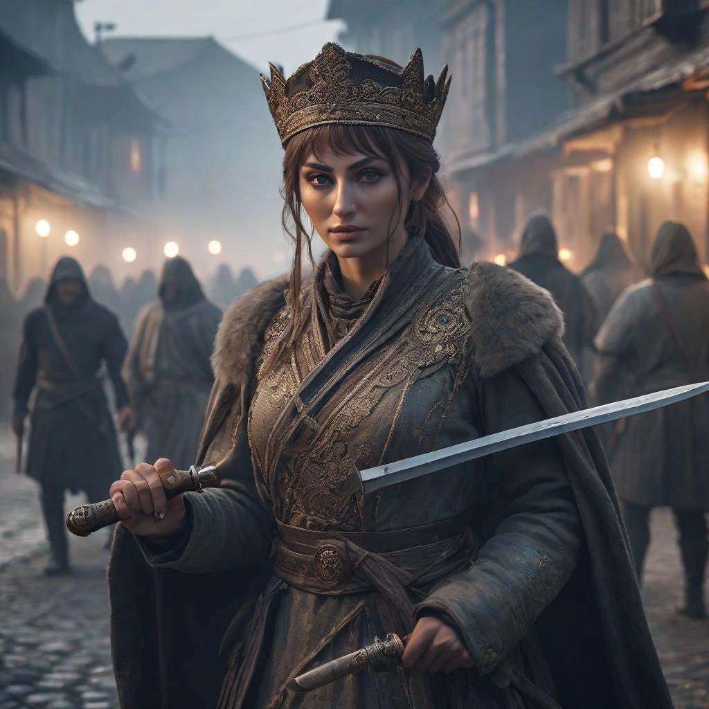  A Dagestani with a knife hyperrealistic, full body, detailed clothing, highly detailed, cinematic lighting, stunningly beautiful, intricate, sharp focus, f/1. 8, 85mm, (centered image composition), (professionally color graded), ((bright soft diffused light)), volumetric fog, trending on instagram, trending on tumblr, HDR 4K, 8K