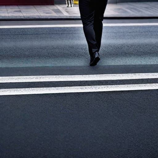  person crossing the street hyperrealistic, full body, detailed clothing, highly detailed, cinematic lighting, stunningly beautiful, intricate, sharp focus, f/1. 8, 85mm, (centered image composition), (professionally color graded), ((bright soft diffused light)), volumetric fog, trending on instagram, trending on tumblr, HDR 4K, 8K