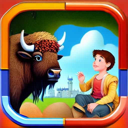  Children's fantasy tale with bison