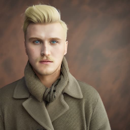 portrait+ style Russian queer reality show condensant blonde hunk dude face