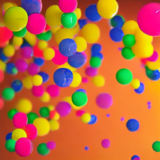  colorful balls floating in the air.