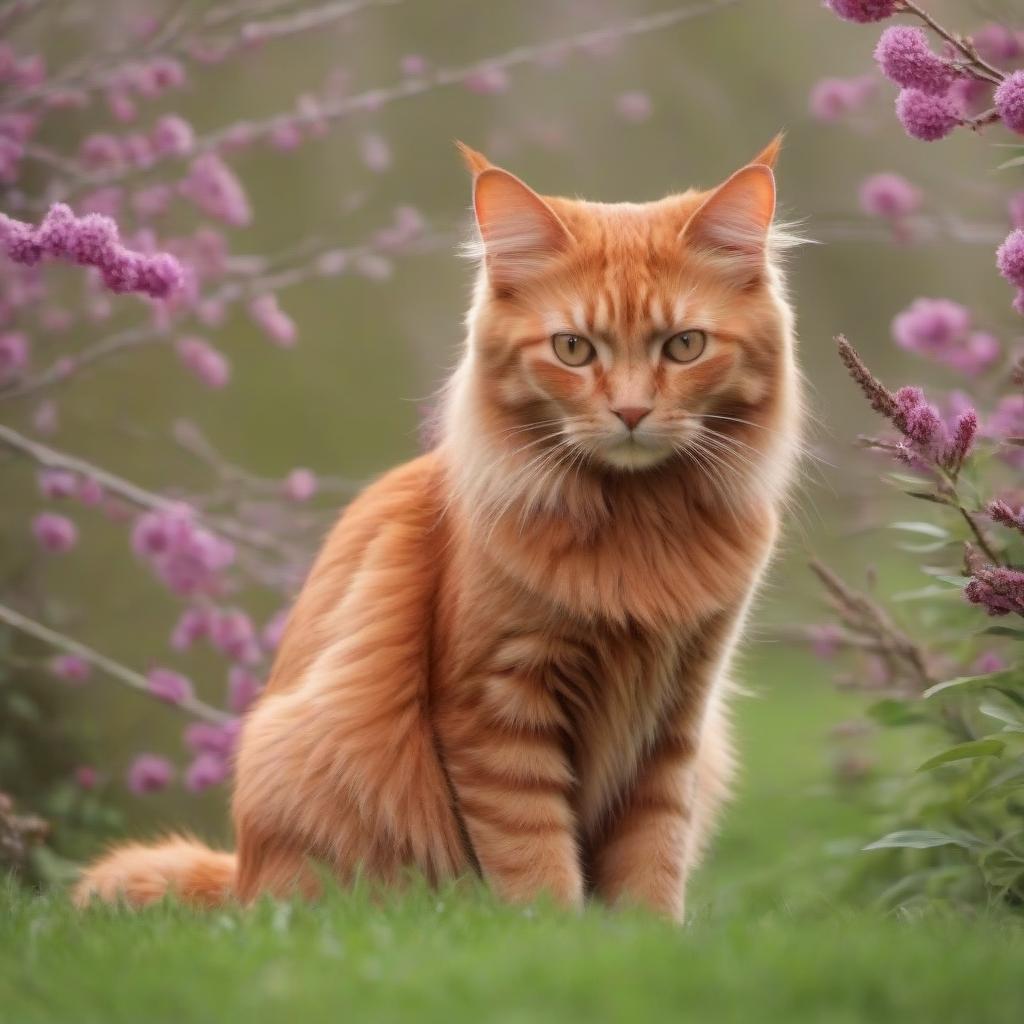  Beautiful fluffy red cat