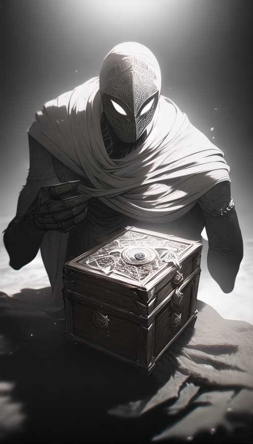  A spider approaching an ancient chest in the dark, dusty cellar. hyperrealistic, full body, detailed clothing, highly detailed, cinematic lighting, stunningly beautiful, intricate, sharp focus, f/1. 8, 85mm, (centered image composition), (professionally color graded), ((bright soft diffused light)), volumetric fog, trending on instagram, trending on tumblr, HDR 4K, 8K