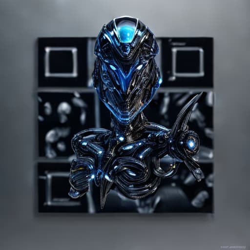  A high resolution digital painting of a futuristic robot with sleek metallic body, glowing blue eyes, and intricate mechanical details. Inspired by HR Giger, with cinematic lighting and advanced detail processing. style Digital painting, highly detailed, metallic, futuristic, glowing eyes, HR Giger inspired, cinematic lighting, advanced detail processing ar 1:1, best quality, sharp focus, 8k, ((highly detailed)),((masterpiece)), (perfect image composition)