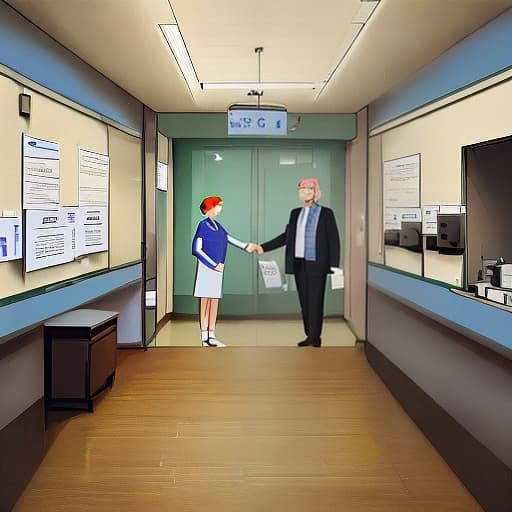  The poster shows a friendly doctor and a trusting and grateful patient. The doctor smiles and talks to the patient, conveying care and professionalism. The patient shows trust and gratitude, smiling. Their interaction is full of warmth and harmony, reflecting the harmonious relationship between doctors and patients. The background is a bright and clean consulting room with medical books and professional certificates hanging on the walls, showing the doctor's professionalism. The theme of the poster is "Pay equal attention to care and professionalism, doctors and patients work together". The overall picture is simple and clear, soft colors, giving people a comfortable and warm feeling.