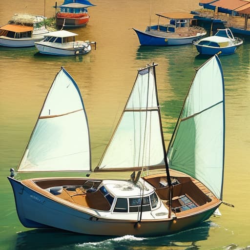  Mountains, lakes, boats, sun