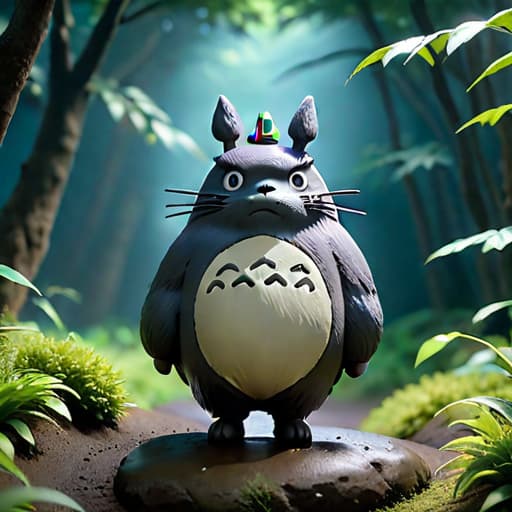  clay model of totoro hyperrealistic, full body, detailed clothing, highly detailed, cinematic lighting, stunningly beautiful, intricate, sharp focus, f/1. 8, 85mm, (centered image composition), (professionally color graded), ((bright soft diffused light)), volumetric fog, trending on instagram, trending on tumblr, HDR 4K, 8K