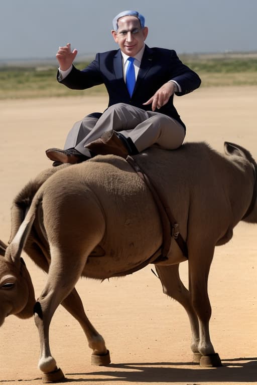  Benjamin Netanyahu, ride donkey