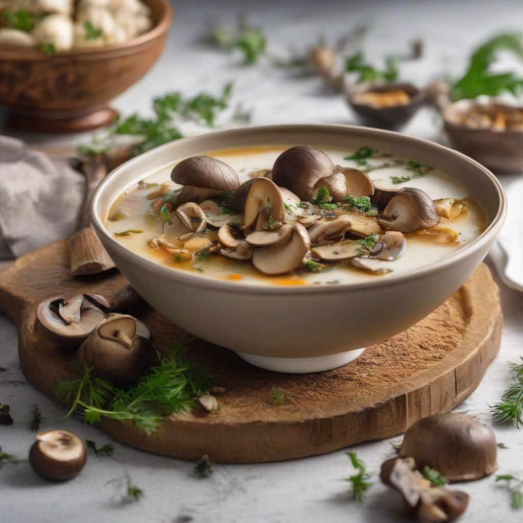  ### Taste that warms you up! ✨ Imagine this: a cold evening, you're tired after a long day, and here it is the moment when you need to eat something quick and delicious. "Doshirak" with mushrooms and sour cream is right here! 🍲 Why should I try this taste? 1. Mellow creamy broth the perfect balance of creamy soup and aromatic mushrooms. 2. Ready in a few minutes. Just add hot water and enjoy in a few moments. 3. Nutritious and convenient, with a complete set of spices and additives included. Benefits: High quality ingredients: Only the best varieties of mushrooms and natural sour cream components. Perfect side dish: At work, at home, or on trips "Doshirak" is always at hand. Easy to prepare: Minimum effort and maximum  hyperrealistic, full body, detailed clothing, highly detailed, cinematic lighting, stunningly beautiful, intricate, sharp focus, f/1. 8, 85mm, (centered image composition), (professionally color graded), ((bright soft diffused light)), volumetric fog, trending on instagram, trending on tumblr, HDR 4K, 8K