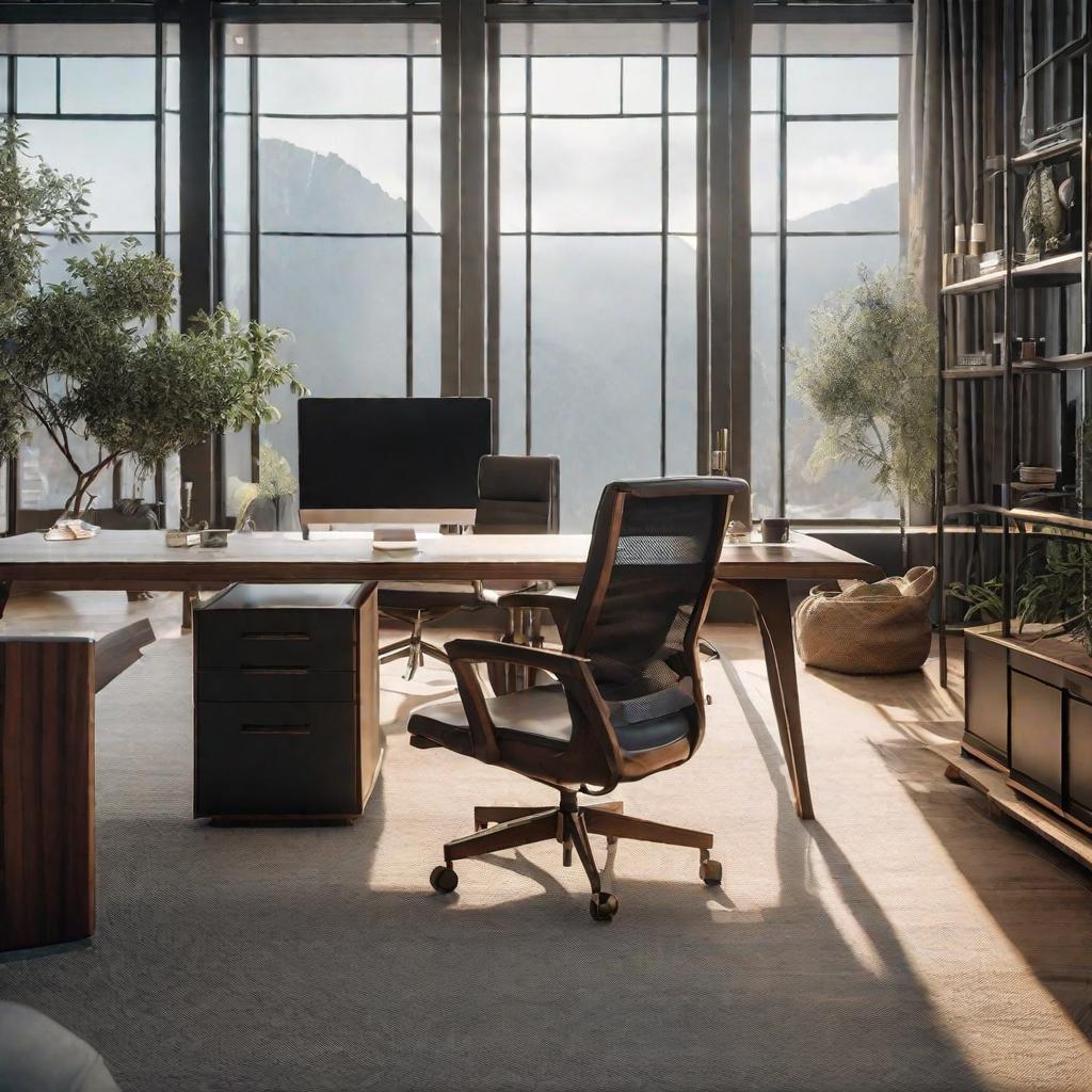  virtual office hyperrealistic, full body, detailed clothing, highly detailed, cinematic lighting, stunningly beautiful, intricate, sharp focus, f/1. 8, 85mm, (centered image composition), (professionally color graded), ((bright soft diffused light)), volumetric fog, trending on instagram, trending on tumblr, HDR 4K, 8K