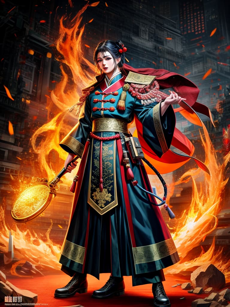  Chinese Loong composed of nine flames hyperrealistic, full body, detailed clothing, highly detailed, cinematic lighting, stunningly beautiful, intricate, sharp focus, f/1. 8, 85mm, (centered image composition), (professionally color graded), ((bright soft diffused light)), volumetric fog, trending on instagram, trending on tumblr, HDR 4K, 8K