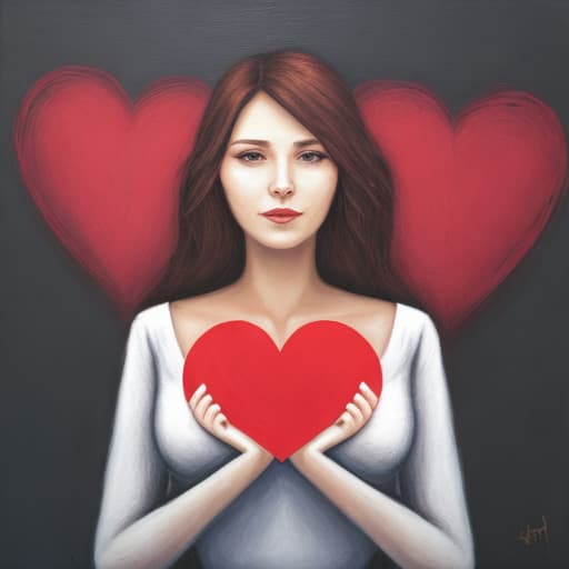  Woman with her heart