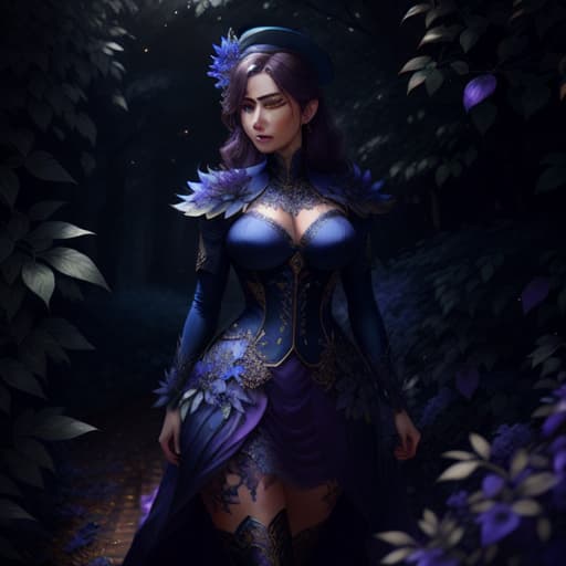  creates a bush with violet and blue leaves hyperrealistic, full body, detailed clothing, highly detailed, cinematic lighting, stunningly beautiful, intricate, sharp focus, f/1. 8, 85mm, (centered image composition), (professionally color graded), ((bright soft diffused light)), volumetric fog, trending on instagram, trending on tumblr, HDR 4K, 8K