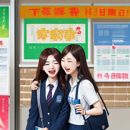  College entrance examination refueling, students, happy, posters,