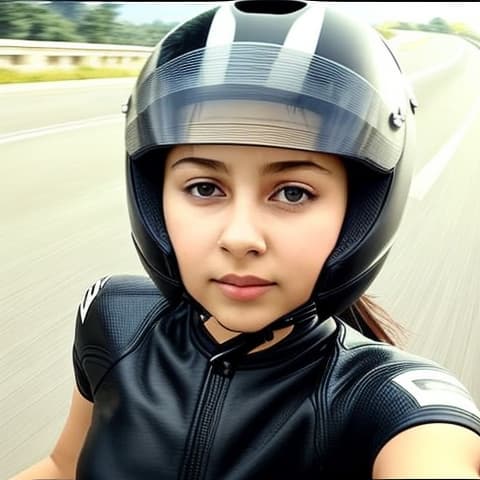  put this girl on a speed motorcycle without helmet