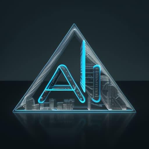  Create AI Logo for architectural design, the glowing AI letters combine to create urban architectural shapes and the word ARCHITECT is lightly lit