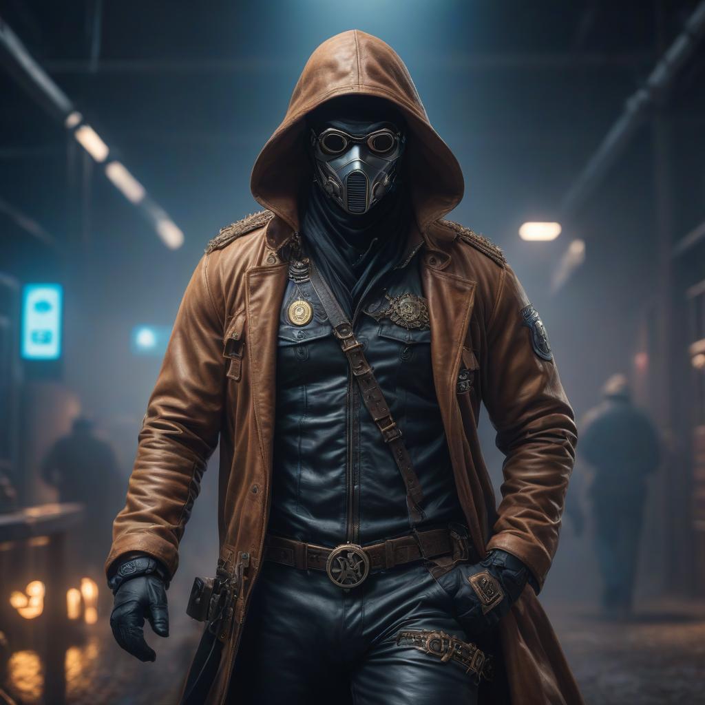  Bitcoin bandit hyperrealistic, full body, detailed clothing, highly detailed, cinematic lighting, stunningly beautiful, intricate, sharp focus, f/1. 8, 85mm, (centered image composition), (professionally color graded), ((bright soft diffused light)), volumetric fog, trending on instagram, trending on tumblr, HDR 4K, 8K