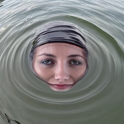  woman's head drowning in lake