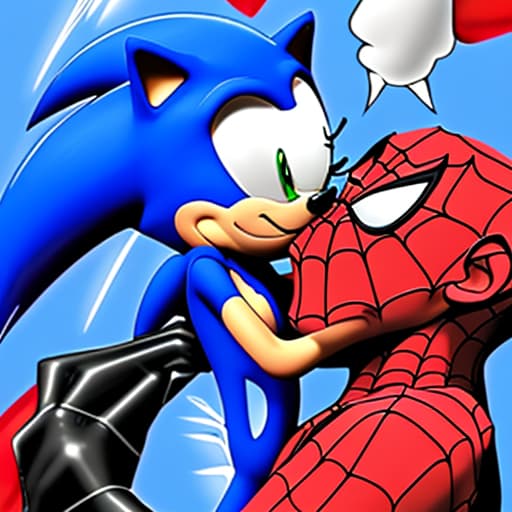  Sonic kissing Spider-Man