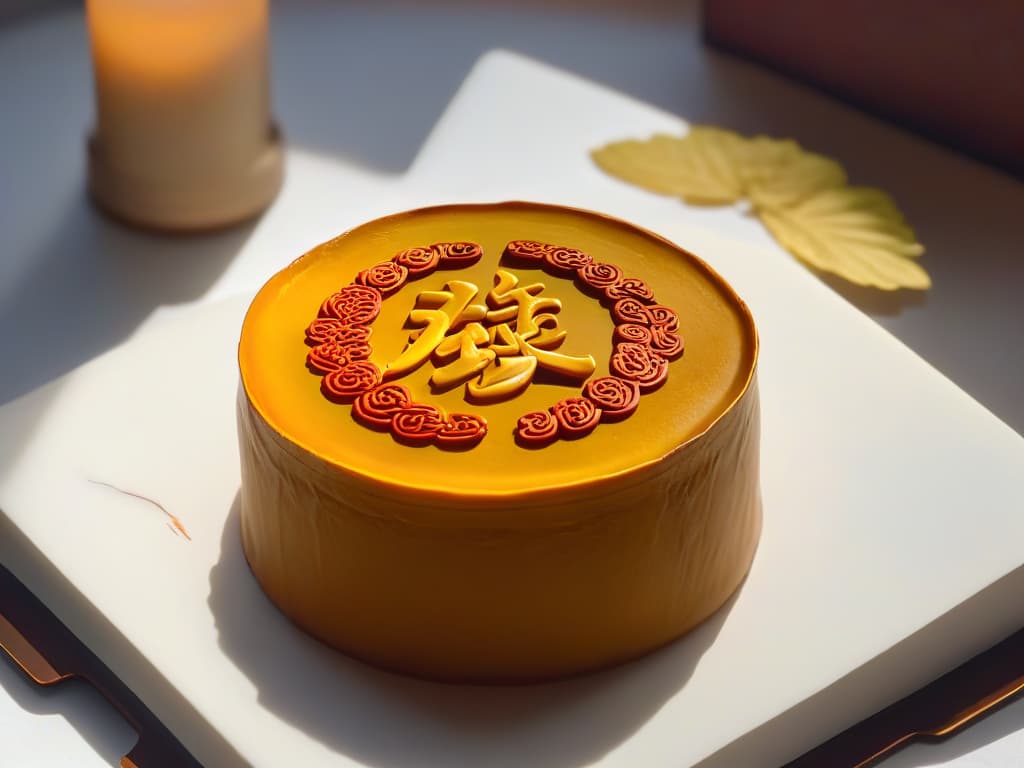  A highresolution, minimalist image of a traditional Chinese mooncake being meticulously handcrafted by a skilled artisan. The focus is on the intricate details of the pastry's design, showcasing the precise and artful process of creating this iconic Chinese delicacy. The image captures the essence of tradition and craftsmanship, with soft lighting highlighting the expert hands at work, surrounded by subtle hints of traditional tools and ingredients. hyperrealistic, full body, detailed clothing, highly detailed, cinematic lighting, stunningly beautiful, intricate, sharp focus, f/1. 8, 85mm, (centered image composition), (professionally color graded), ((bright soft diffused light)), volumetric fog, trending on instagram, trending on tumblr, HDR 4K, 8K