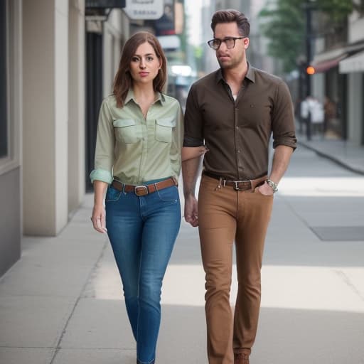  Couple (man (beige jeans, blue shirt, brown shoes, brown hair) and woman (blue jeans, brown shoes, brown hair, light green shirt)) buy a used van (white) from a local vendor. hyperrealistic, full body, detailed clothing, highly detailed, cinematic lighting, stunningly beautiful, intricate, sharp focus, f/1. 8, 85mm, (centered image composition), (professionally color graded), ((bright soft diffused light)), volumetric fog, trending on instagram, trending on tumblr, HDR 4K, 8K