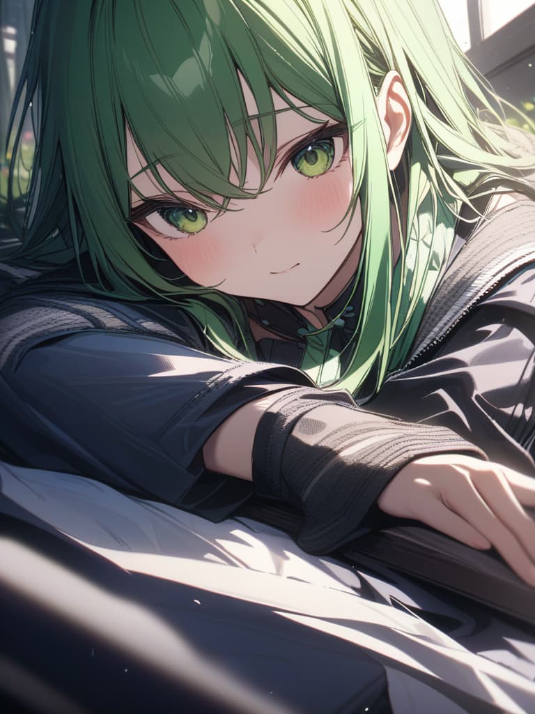  Green hair character butterfly effect, masterpiece, best quality,8k,ultra detailed,high resolution,an extremely delicate and beautiful,hyper detail