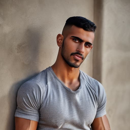 portrait+ style arabian homosexual queer fitness model very cute dude face