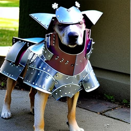  Dog wearing armor