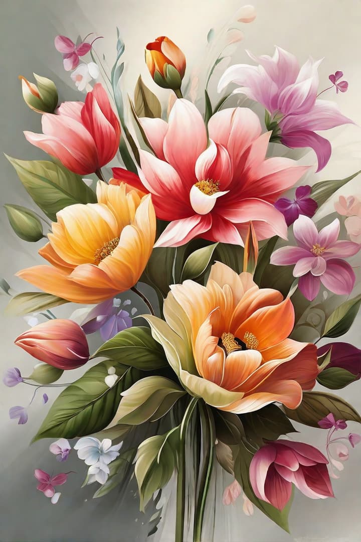  Express your creativity through digital painting. Transform the canvas with a palette of colors, blending and shading to create your own unique masterpiece: flowers