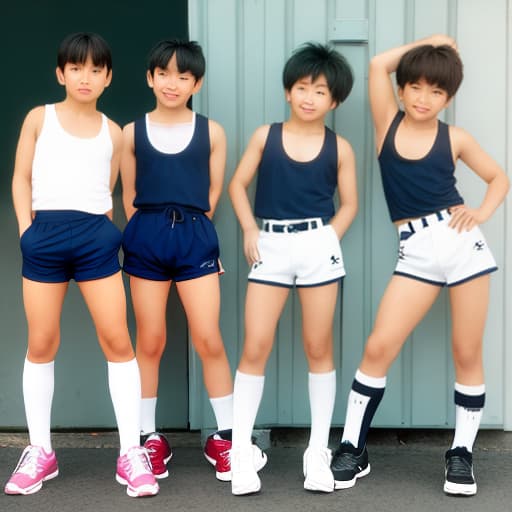  White high socks tank top cute sixth grade hot pants Japanese sweat boys boys