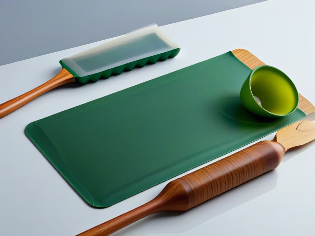  A highresolution, minimalist image showcasing a sidebyside comparison of traditional wooden baking utensils and modern silicone baking utensils. The wooden utensils exude a rustic charm with visible grain and texture, while the silicone counterparts appear sleek, colorful, and futuristic. The composition is clean, with a focus on the intricate details of both types of utensils, highlighting the evolution in baking tools from classic to contemporary. hyperrealistic, full body, detailed clothing, highly detailed, cinematic lighting, stunningly beautiful, intricate, sharp focus, f/1. 8, 85mm, (centered image composition), (professionally color graded), ((bright soft diffused light)), volumetric fog, trending on instagram, trending on tumblr, HDR 4K, 8K