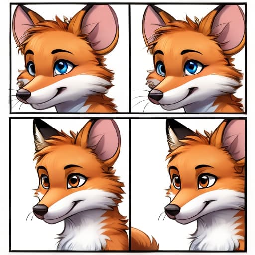  A fox breeding a much smaller mouse in a three panel comic, open eyes, digital art, masterpiece, 4k, fine details,