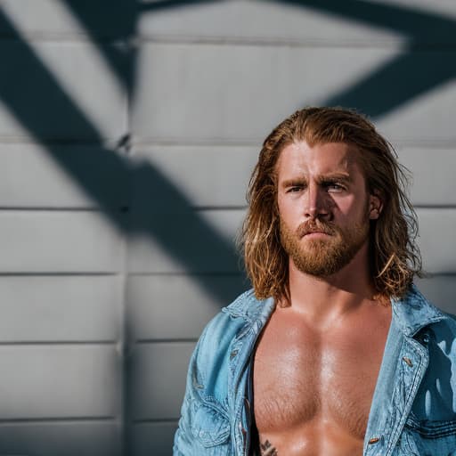 portrait+ style wwe queer blonde hunk dude face