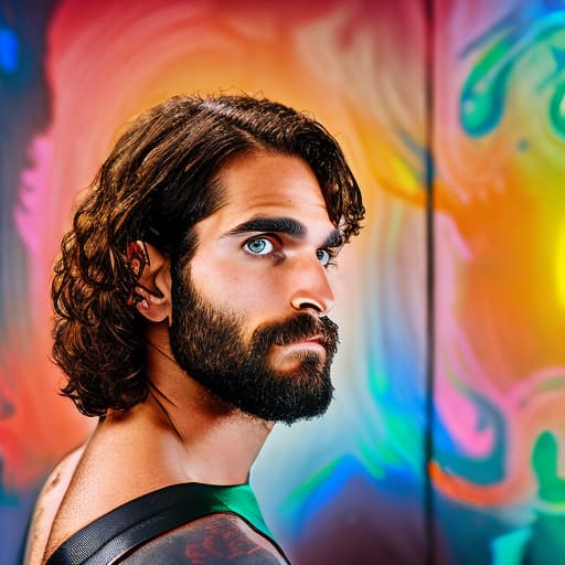 portrait+ style Seth Rollins queer face