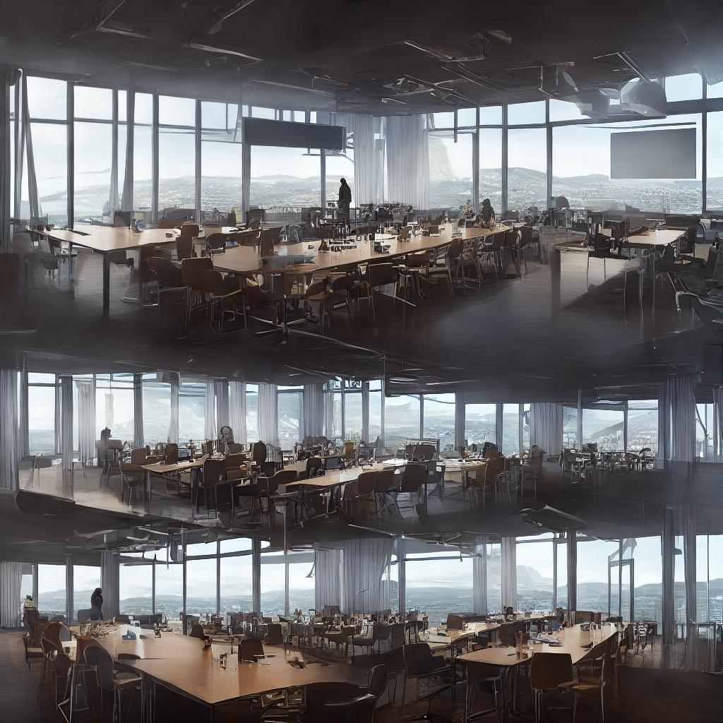  A masterpiece of executive search, leadership, and recruitment in a professional and modern corporate environment with the best quality, 8k resolution, and ultra-detailed visuals. The main subject is a group of professionals sitting in a meeting room, discussing strategies for executive search and leadership development. The scene includes elements of the Norwegian landscape, such as the picturesque city of Bergen, the coastal town of Haugesund, and the vibrant city of Stavanger. The room has large windows overlooking the beautiful Norwegian fjords, allowing natural light to illuminate the space. The professionals are engaged in a lively discussion, with charts and graphs displayed on a large screen in the background. The color palette is s hyperrealistic, full body, detailed clothing, highly detailed, cinematic lighting, stunningly beautiful, intricate, sharp focus, f/1. 8, 85mm, (centered image composition), (professionally color graded), ((bright soft diffused light)), volumetric fog, trending on instagram, trending on tumblr, HDR 4K, 8K