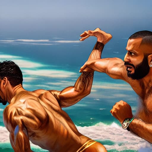  Modi and Raghul Gandhi fight in funny way and showing anger hyperrealistic, full body, detailed clothing, highly detailed, cinematic lighting, stunningly beautiful, intricate, sharp focus, f/1. 8, 85mm, (centered image composition), (professionally color graded), ((bright soft diffused light)), volumetric fog, trending on instagram, trending on tumblr, HDR 4K, 8K