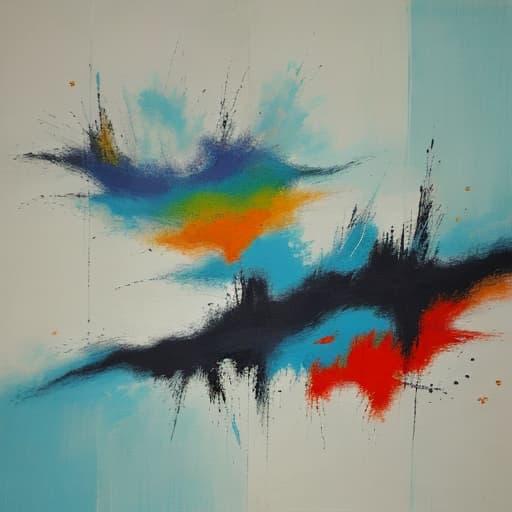  Abstract painting in the style of Chinese abstract painter Zhao Wuji.