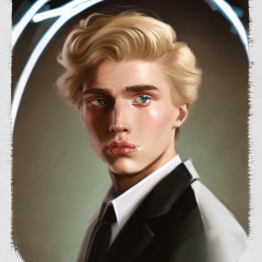 portrait+ style russian queer sex symbol blonde very cute dude face