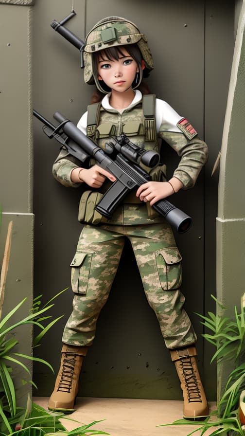 Commando Camouflage Rifle equipment Combat Girls