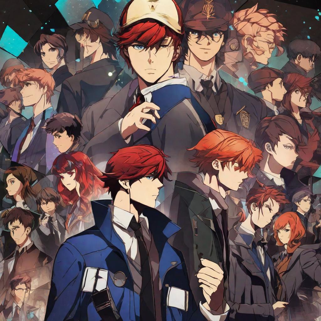  masterpiece, best quality,Fragmented,Background,Diverse,Crowd,RedHair,BlueEyes,Youthful,Detective,Worn,Jacket,Detective,Elements,Broken,Wall,Mysterious,Atmosphere,StellarDominion,DarkOverlord,CelestialControl,Male,boy,anime,