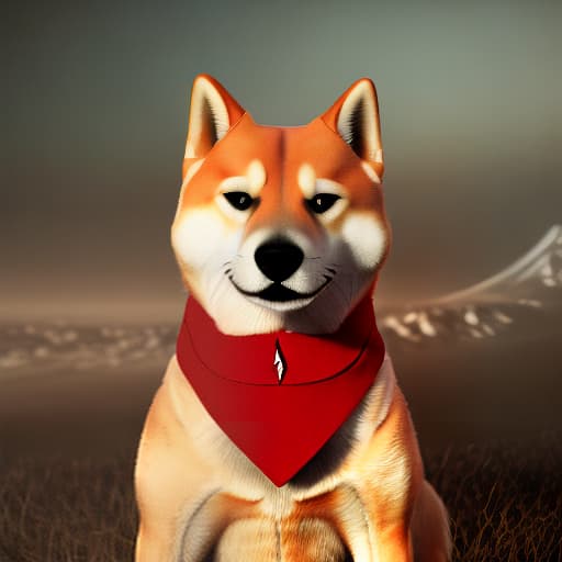 redshift style Create roaring shiba wearing red headband