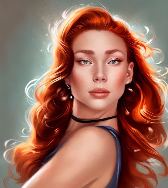 portrait+ style uma mulher linda ruiva