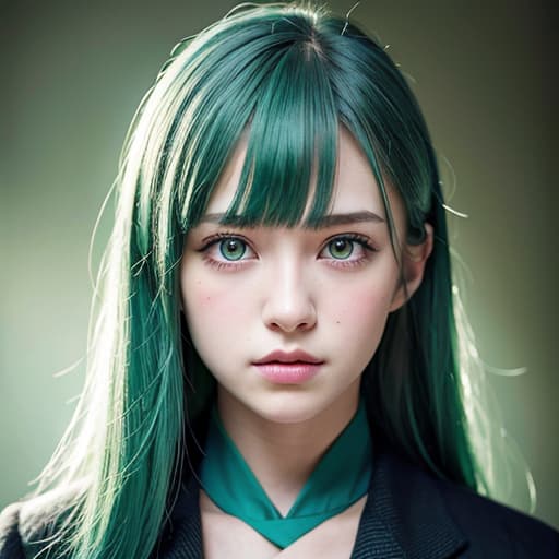  Green hair blue eyes double tooth side tail junior high school student, (Masterpiece, BestQuality:1.3), (ultra detailed:1.2), (hyperrealistic:1.3), (RAW photo:1.2),High detail RAW color photo, professional photograph, (Photorealistic:1.4), (realistic:1.4), ,professional lighting, (japanese), beautiful face, (realistic face)