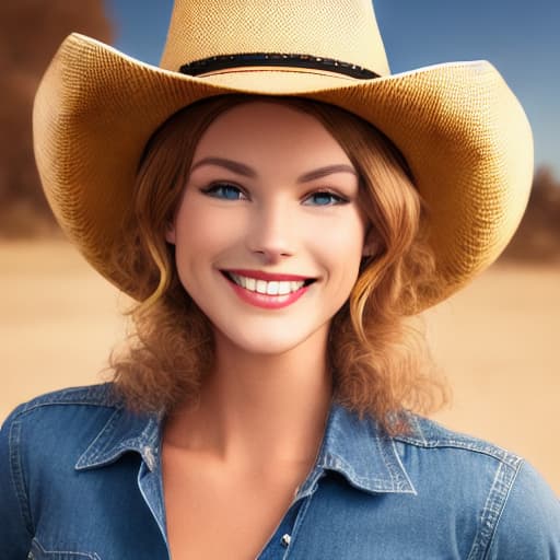 modelshoot style cat wearing cowboy hat with sexy smile