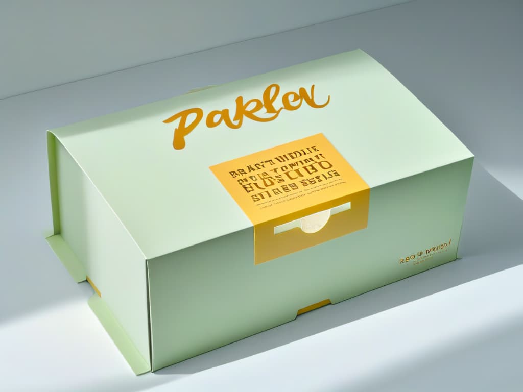  An ultradetailed 8k image of a sleek, minimalist ecofriendly bakery packaging concept, showcasing a beautifully designed box made from recycled materials with subtle pastel colors and a clear window to display delicious pastries inside. The packaging is adorned with a simple, elegant logo that reads "EcoBake" in a modern font, perfectly capturing the essence of environmentally conscious and visually appealing bakery packaging. hyperrealistic, full body, detailed clothing, highly detailed, cinematic lighting, stunningly beautiful, intricate, sharp focus, f/1. 8, 85mm, (centered image composition), (professionally color graded), ((bright soft diffused light)), volumetric fog, trending on instagram, trending on tumblr, HDR 4K, 8K