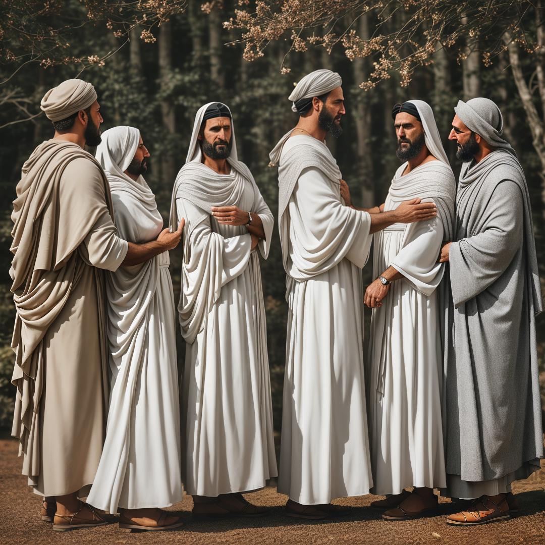  Art Prompt: "Create a minimalist digital artwork inspired by Luke 8:19 21, depicting the moment when Jesus' mother and brothers come to see him but are told that his true family are those who hear the word of God and put it into practice. Use simple shapes and colors to convey the essence of this profound message about spiritual kinship and connection." hyperrealistic, full body, detailed clothing, highly detailed, cinematic lighting, stunningly beautiful, intricate, sharp focus, f/1. 8, 85mm, (centered image composition), (professionally color graded), ((bright soft diffused light)), volumetric fog, trending on instagram, trending on tumblr, HDR 4K, 8K