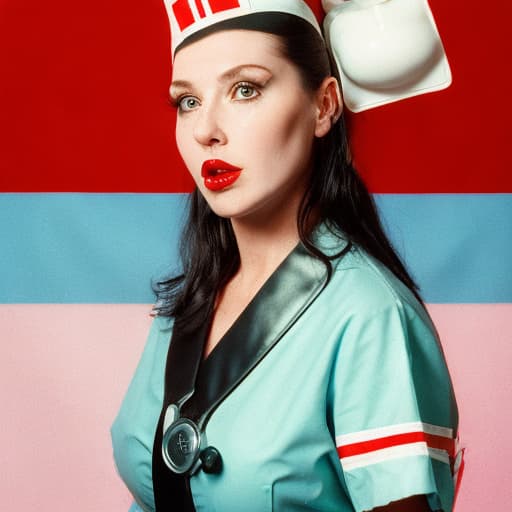 analog style rubberfetish enema nurse we ith enema bag